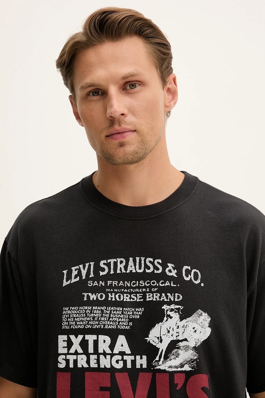 Levi's t-shirt bawełniany czarny 87373.0224