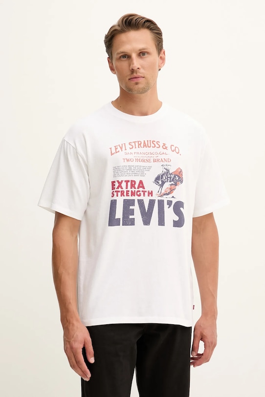 Levi's t-shirt bawełniany nadruk biały 87373.0225