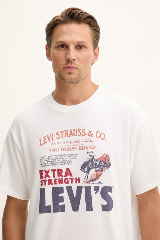 Levi's t-shirt bawełniany biały 87373.0225