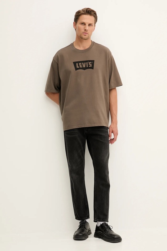 Levi's t-shirt bawełniany A5805.0041 brązowy AW25