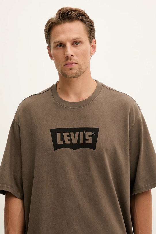 Levi's t-shirt bawełniany brązowy A5805.0041