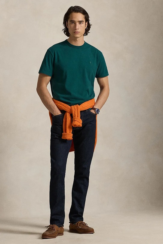 Одежда Хлопковая футболка Polo Ralph Lauren 710P07548 зелёный