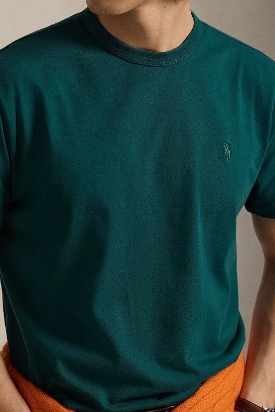 Хлопковая футболка Polo Ralph Lauren зелёный 710P07548