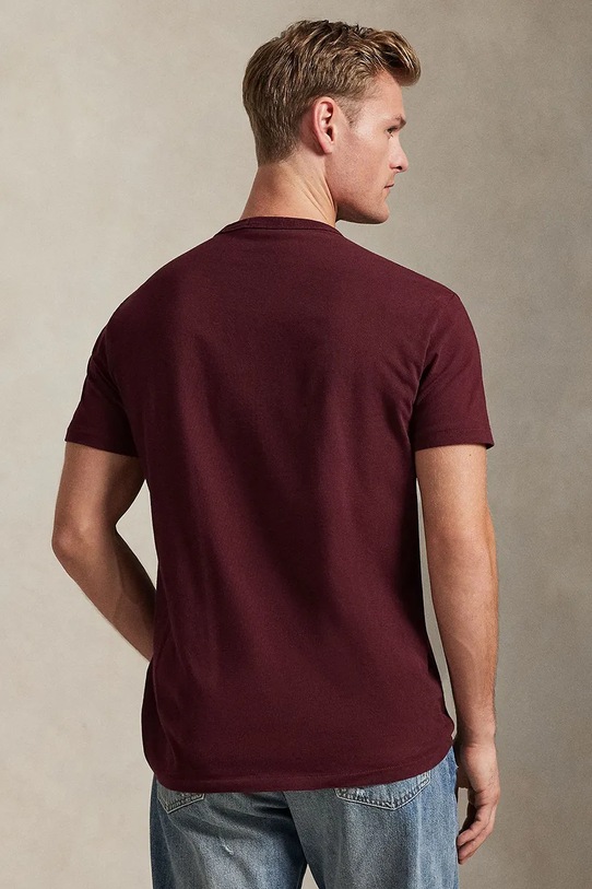 Хлопковая футболка Polo Ralph Lauren 710P07548 бордо AW25