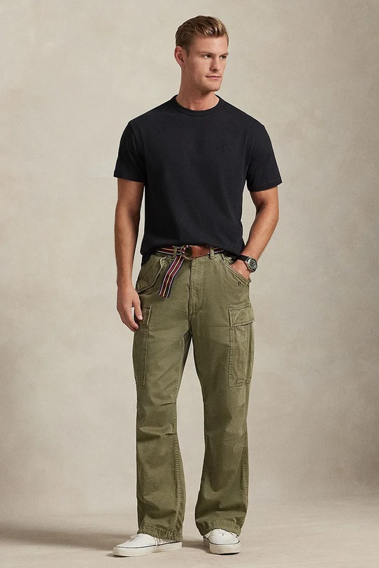 Одежда Хлопковая футболка Polo Ralph Lauren 710P07548 чёрный