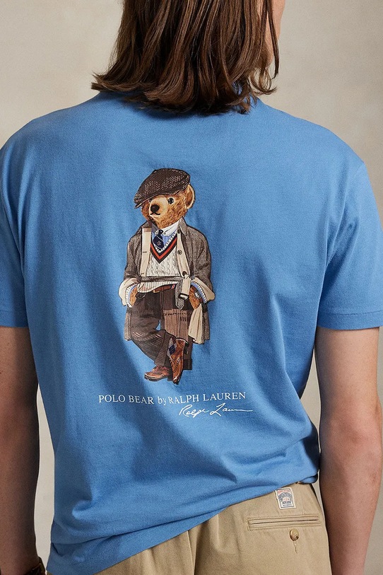 Polo Ralph Lauren pamut póló 710P00084 kék