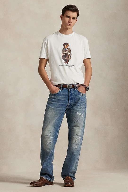 Ruházat Polo Ralph Lauren pamut póló 710P00085 fehér