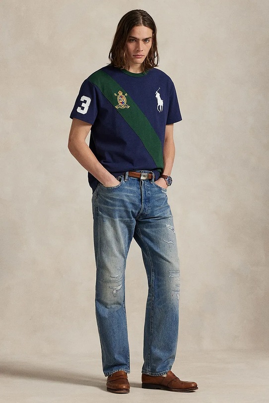 Одяг Бавовняна футболка Polo Ralph Lauren 710P00092 темно-синій