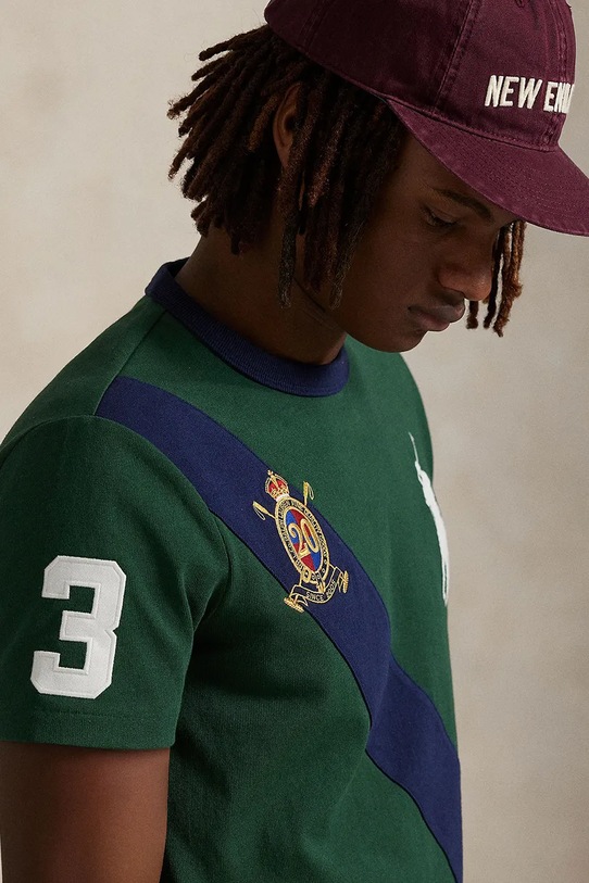 Хлопковая футболка Polo Ralph Lauren тёмно-синий 710P00092