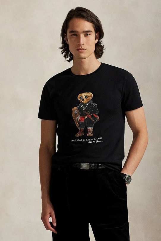 Polo Ralph Lauren t-shirt bawełniany nadruk czarny 710P00094