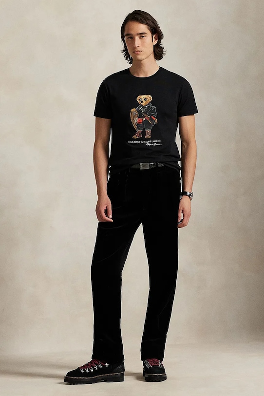 Odzież Polo Ralph Lauren t-shirt bawełniany 710P00094 czarny