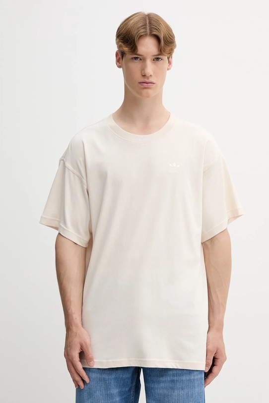 Βαμβακερό μπλουζάκι adidas Originals Essentials βαμβάκι μπεζ JV5943