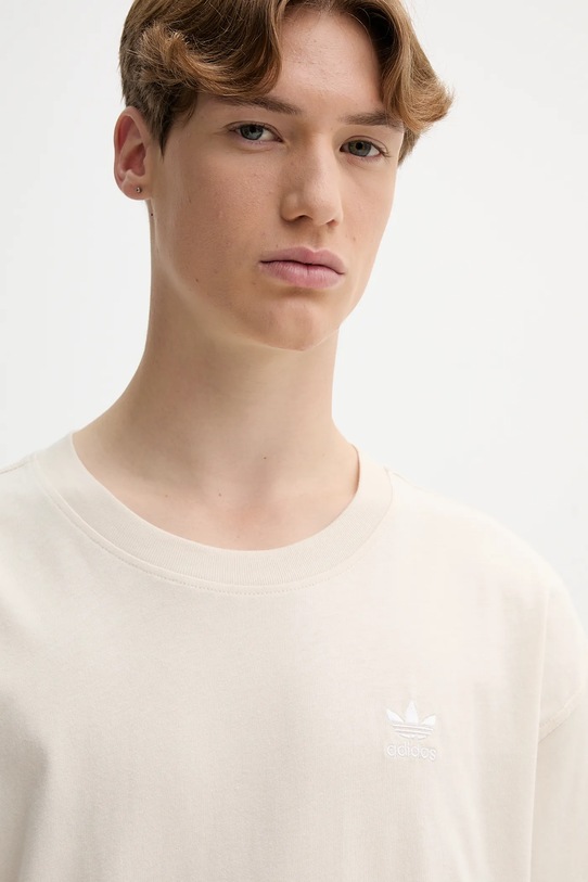 Βαμβακερό μπλουζάκι adidas Originals Essentials μπεζ JV5943