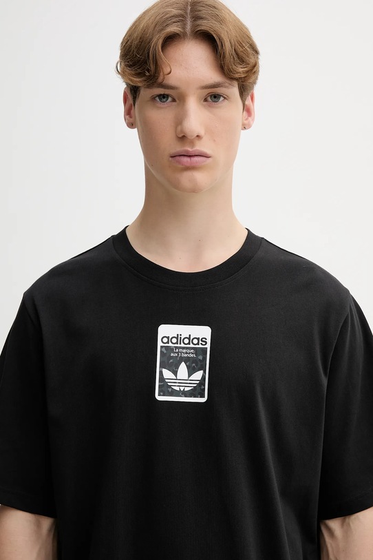 Памучна тениска adidas Originals Graphic Os Ss T черен JV7569