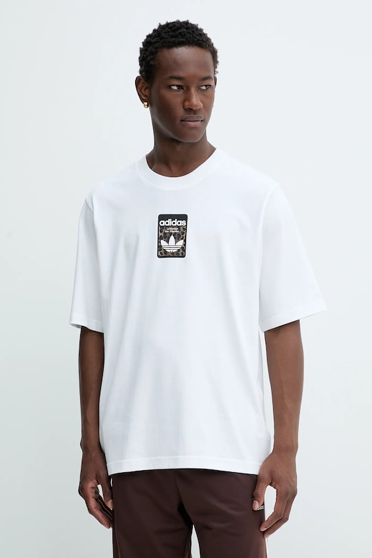 Бавовняна футболка adidas Originals Graphic Os Ss T бавовна білий JV7570