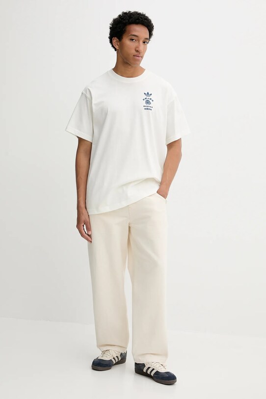 Хлопковая футболка adidas Originals Japan Florals T KQ9959 бежевый AW25