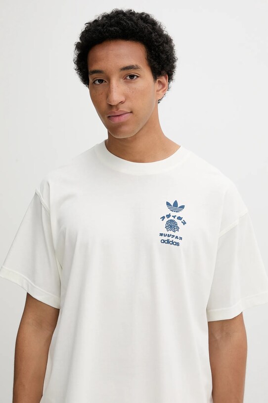 adidas Originals t-shirt bawełniany Japan Florals T beżowy KQ9959