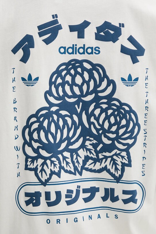 Хлопковая футболка adidas Originals Japan Florals T KQ9959 бежевый