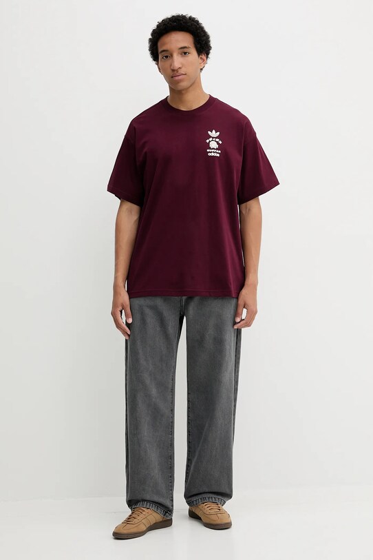 adidas Originals t-shirt bawełniany Japan Florals T KR5090 bordowy AW25