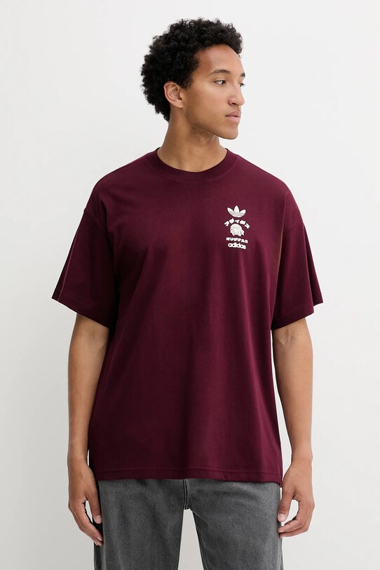 Odzież adidas Originals t-shirt bawełniany Japan Florals T KR5090 bordowy