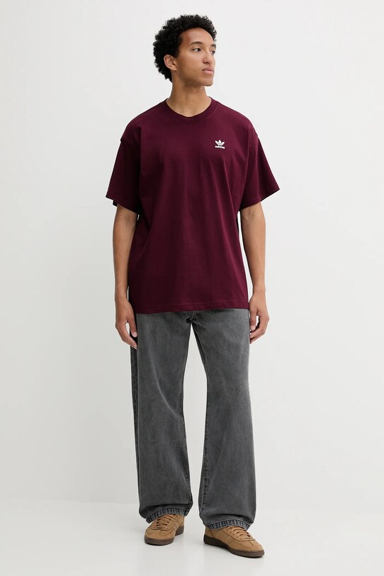 adidas Originals t-shirt bawełniany Essentials KT0779 bordowy AW25
