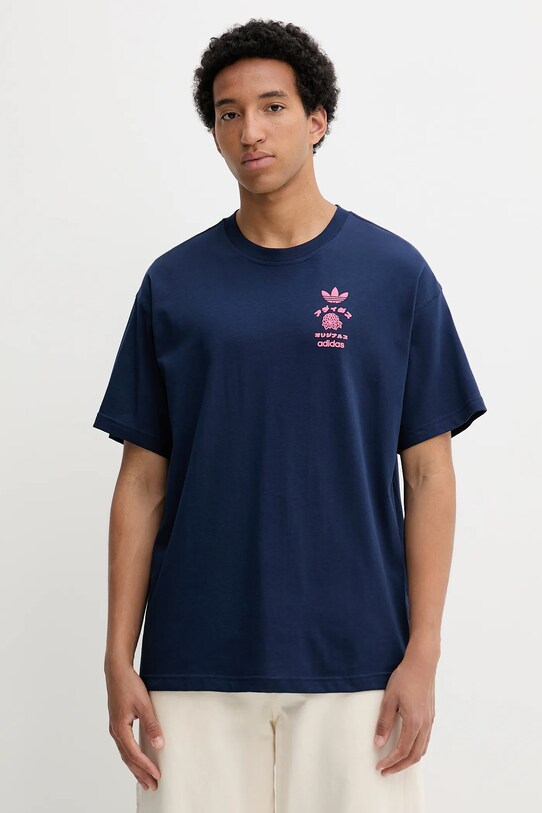 Odzież adidas Originals t-shirt bawełniany Japan Florals T KT0787 niebieski