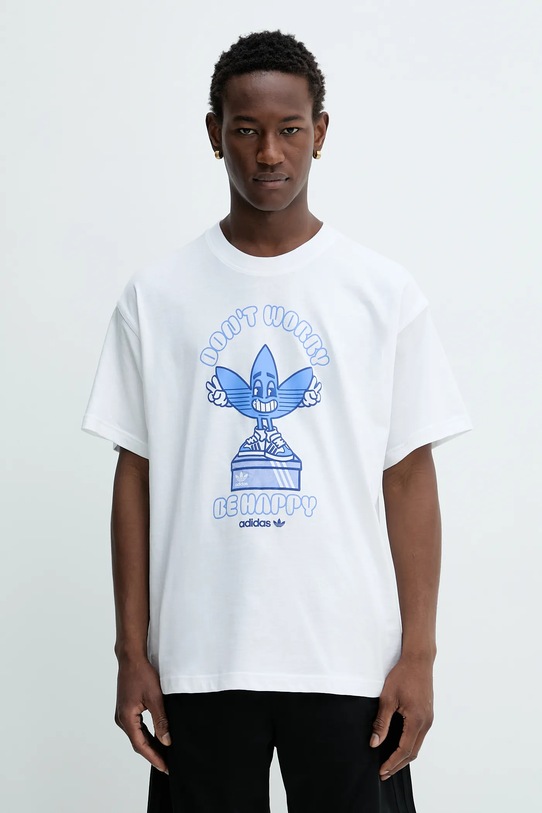 Бавовняна футболка adidas Originals Smile Treffy Graphic бавовна білий KT2971