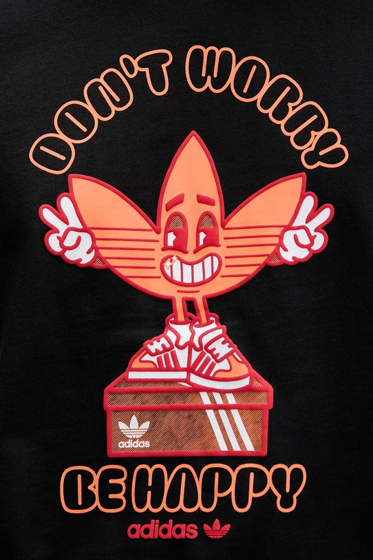 Βαμβακερό μπλουζάκι adidas Originals Smile Treffy Graphic KT2972 μαύρο