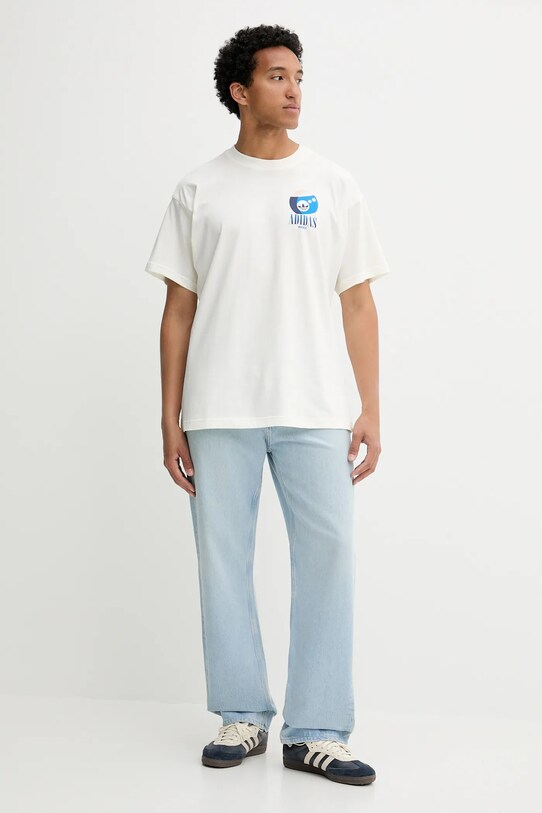 adidas Originals t-shirt bawełniany Billiard Tee KT2973 beżowy AW25