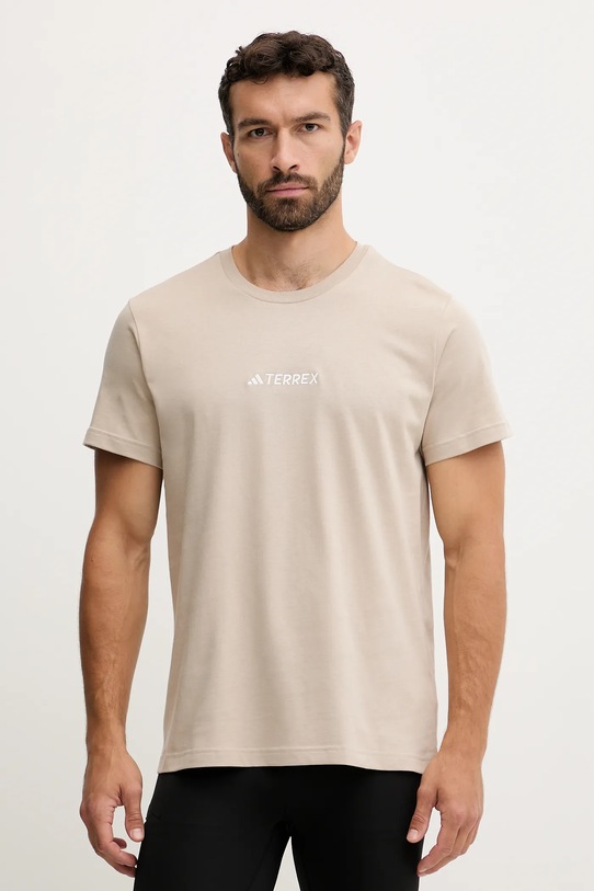 adidas TERREX t-shirt sportowy JM6400 beżowy AW25