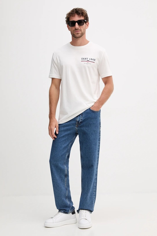 Gant t-shirt bawełniany 2067044 biały AW25