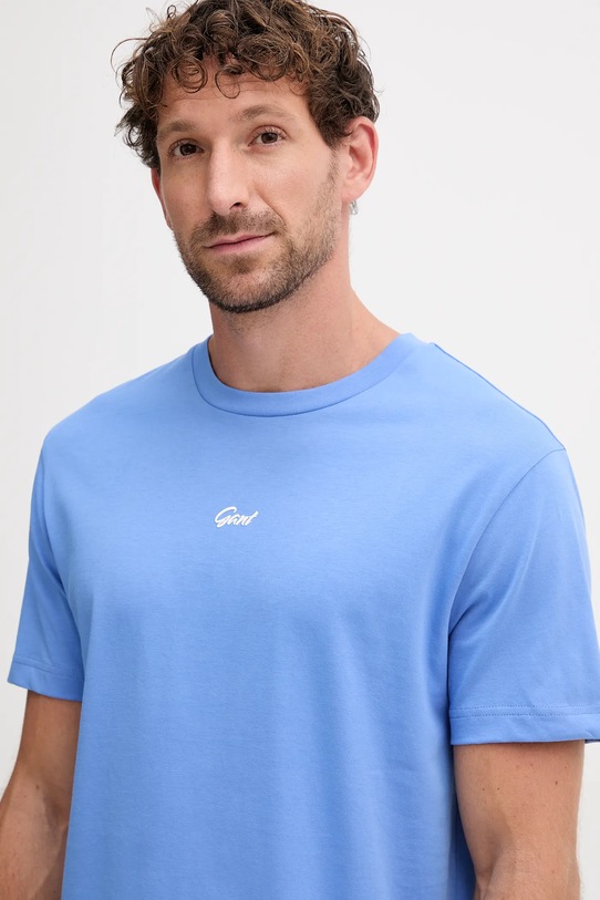 Gant t-shirt bawełniany niebieski 2003343