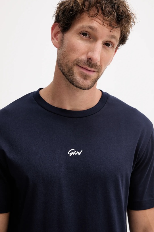 Gant t-shirt bawełniany granatowy 2003343