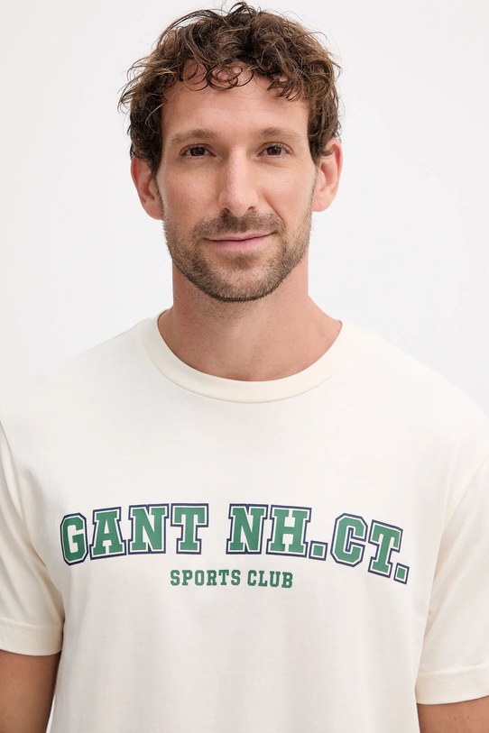 Gant t-shirt bawełniany beżowy 2003345