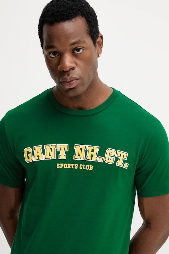 Gant t-shirt bawełniany zielony 2003345