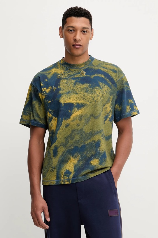 Napapijri t-shirt bawełniany S-Anter wzorzyste zielony NP0A88YLFZD1