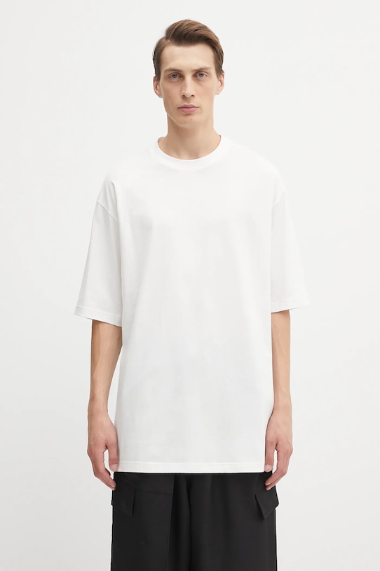 Y-3 t-shirt bawełniany Boxy Short Sleeve gładkie biały JM7817