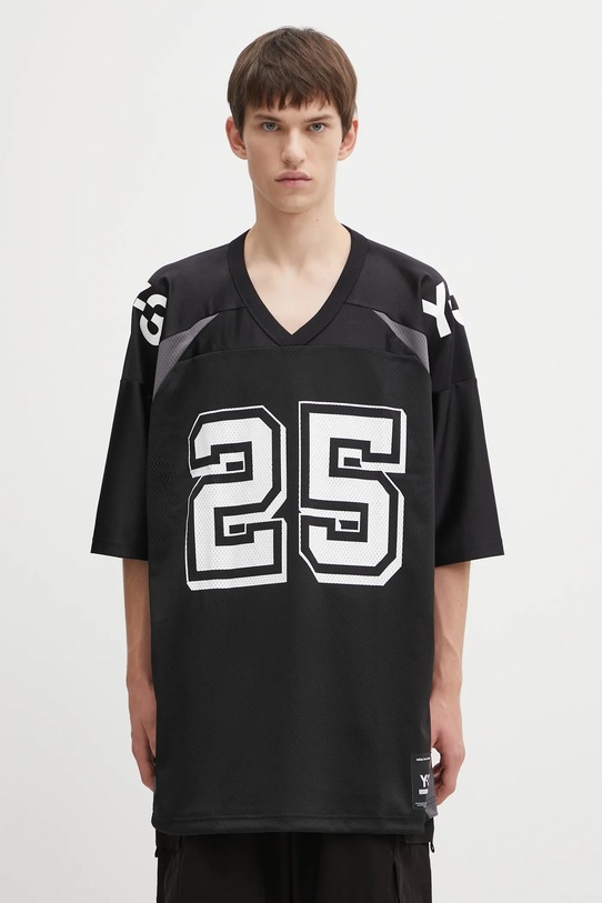 Μπλουζάκι Y-3 x Neighborhood Football Jersey χαλαρό μαύρο JW6997