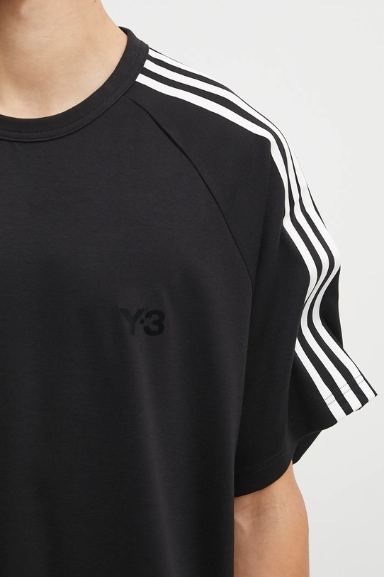 Y-3 t-shirt z wełną 3-Stripes JW7352 czarny