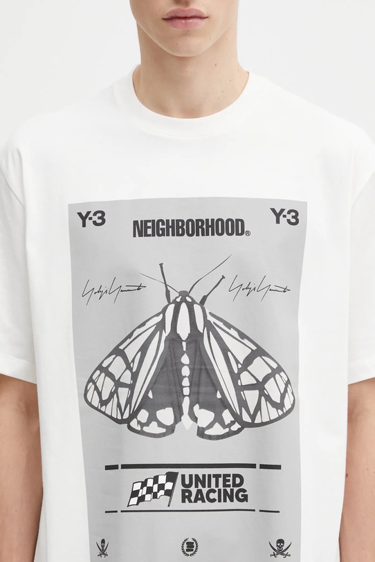 Βαμβακερό μπλουζάκι Y-3 x Neighborhood Graphic λευκό JX7437