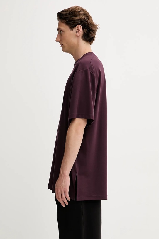 Y-3 wool t-shirt Premium Short Sleeve JY8162 maroon AW25