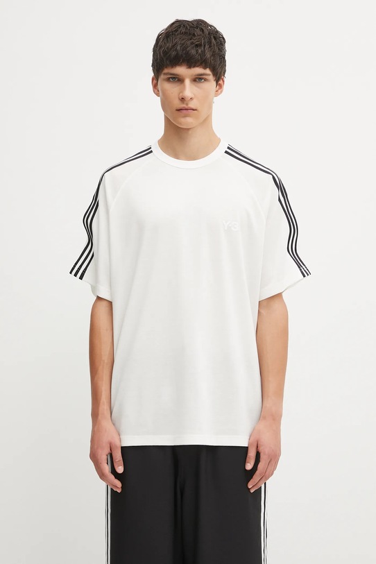 Y-3 t-shirt z wełną Wire beżowy JY8187