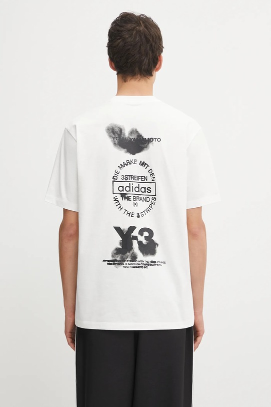 Y-3 t-shirt bawełniany Graphic Short Sleeve gładkie biały JZ0712