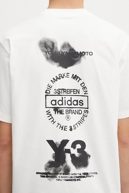 Y-3 t-shirt bawełniany Graphic Short Sleeve biały JZ0712