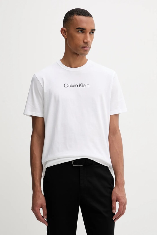 Bavlněné tričko Calvin Klein potisk bílá LV04LD230G