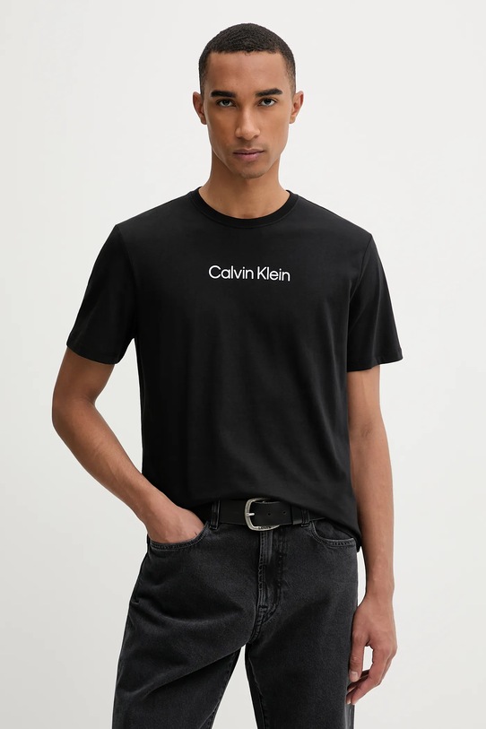 Bombažna kratka majica Calvin Klein Potisk črna LV04LD230G