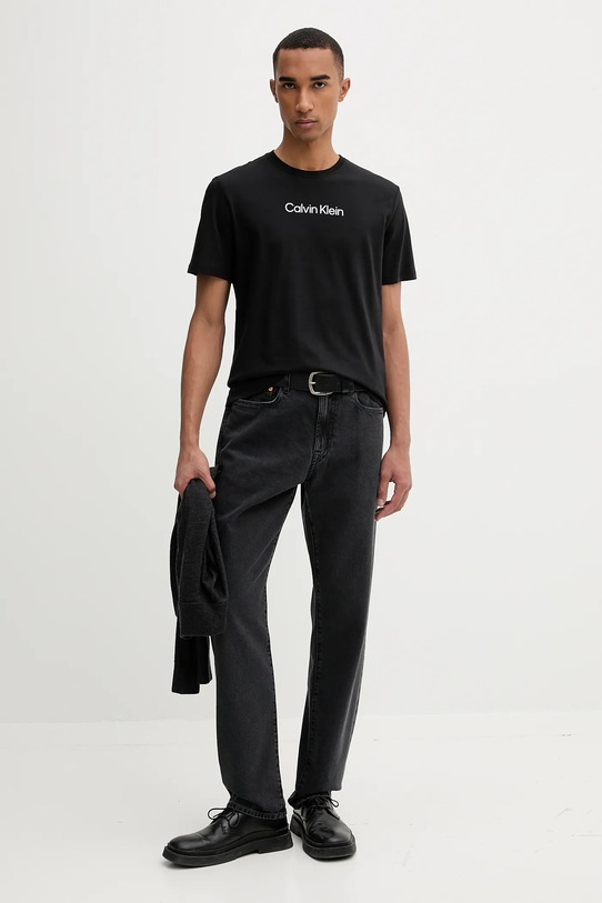Bombažna kratka majica Calvin Klein LV04LD230G črna AW25