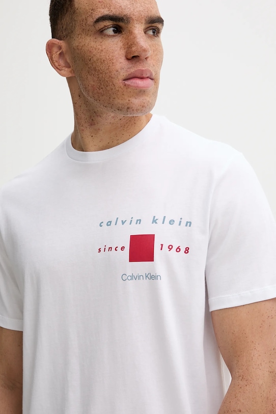 Хлопковая футболка Calvin Klein белый LV04RD817G