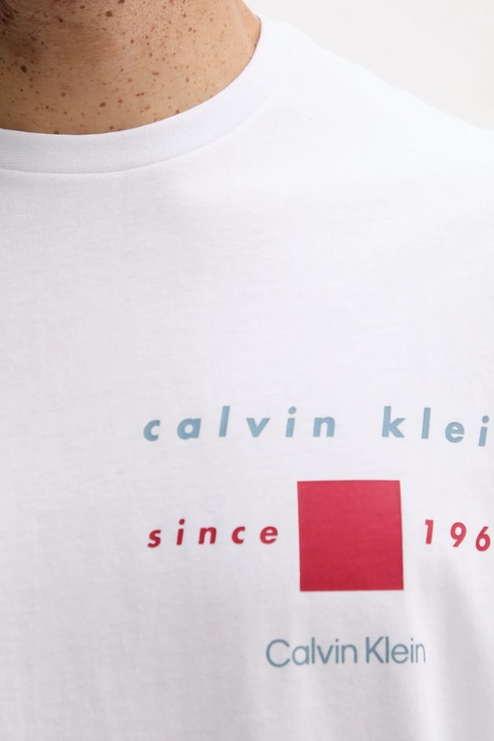 Calvin Klein t-shirt bawełniany LV04RD817G biały