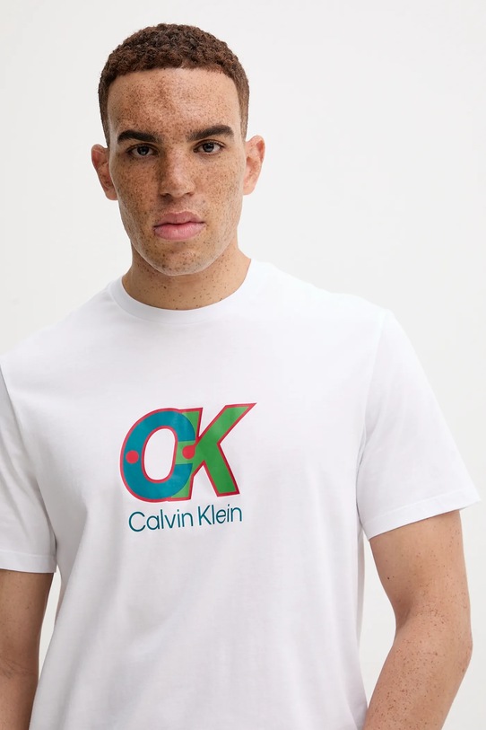 Хлопковая футболка Calvin Klein белый LV04RD821G